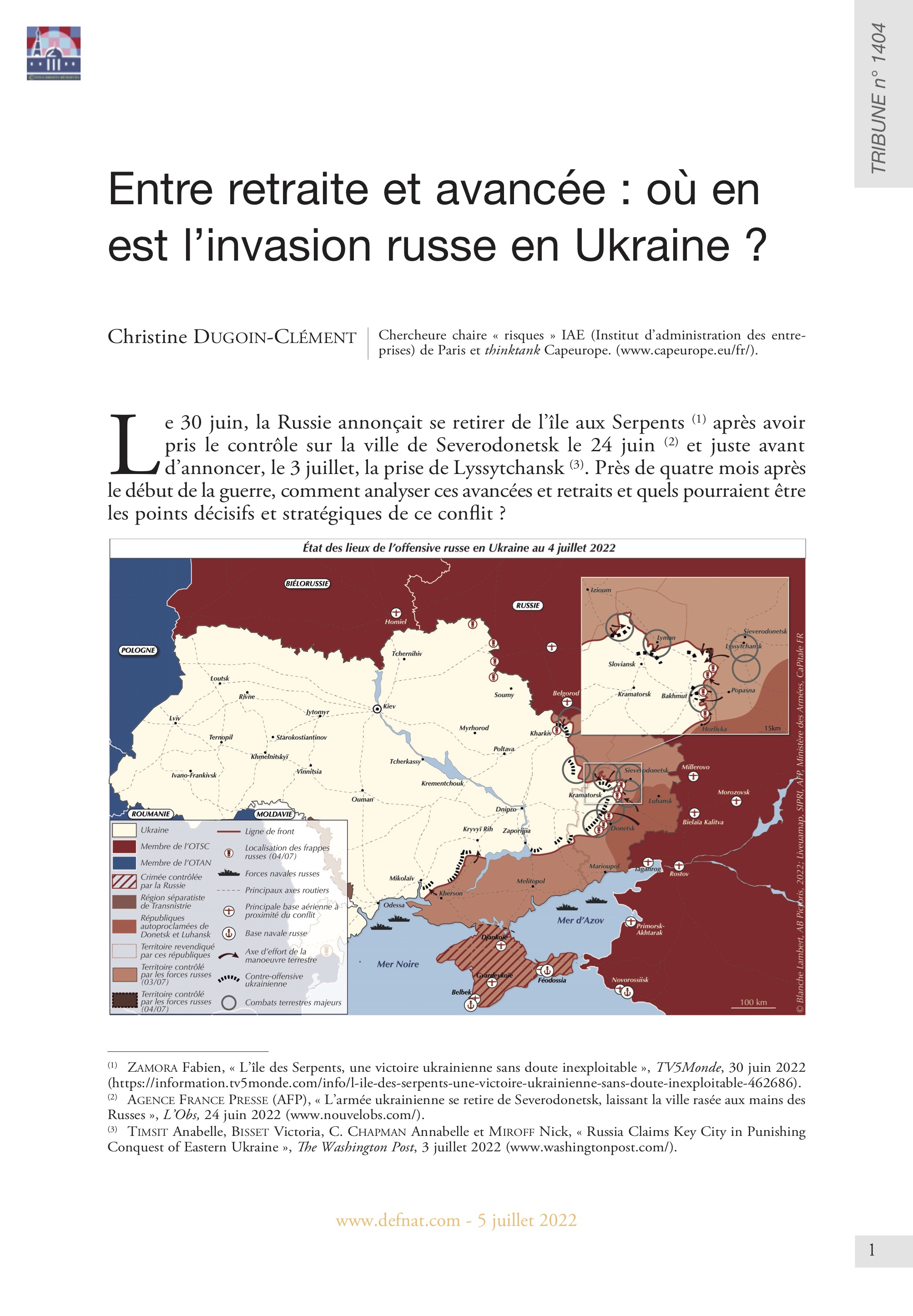 Entre retraite et avancée : où en est l’invasion russe en Ukraine ? (T 1404)
